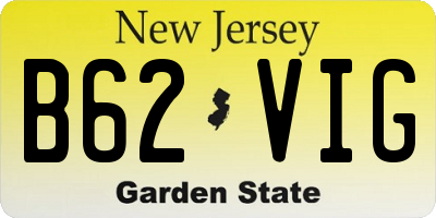 NJ license plate B62VIG