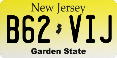 NJ license plate B62VIJ