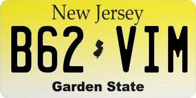 NJ license plate B62VIM