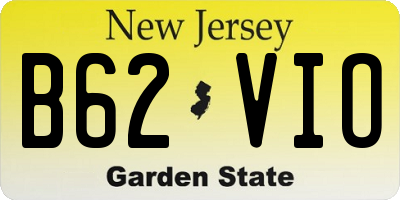 NJ license plate B62VIO