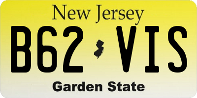NJ license plate B62VIS