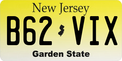 NJ license plate B62VIX