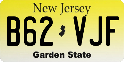NJ license plate B62VJF
