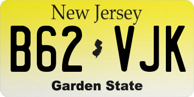 NJ license plate B62VJK
