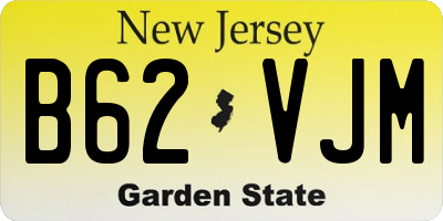 NJ license plate B62VJM