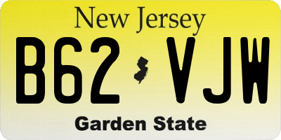 NJ license plate B62VJW