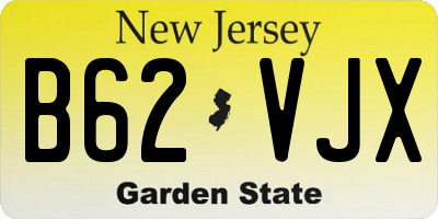 NJ license plate B62VJX