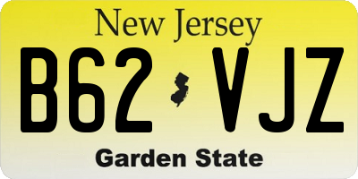 NJ license plate B62VJZ
