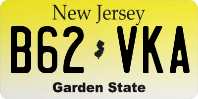 NJ license plate B62VKA