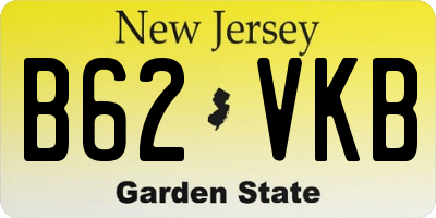 NJ license plate B62VKB