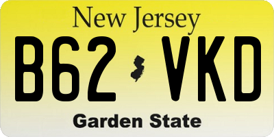 NJ license plate B62VKD