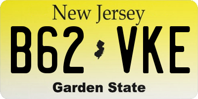 NJ license plate B62VKE
