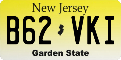 NJ license plate B62VKI