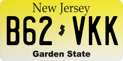 NJ license plate B62VKK