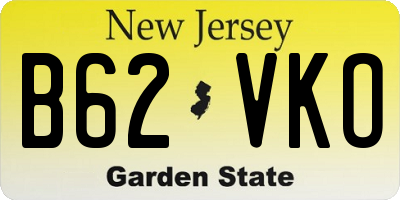 NJ license plate B62VKO