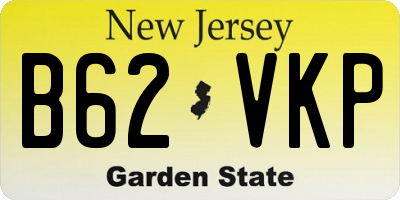 NJ license plate B62VKP