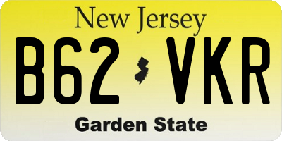 NJ license plate B62VKR