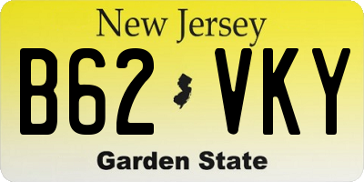 NJ license plate B62VKY