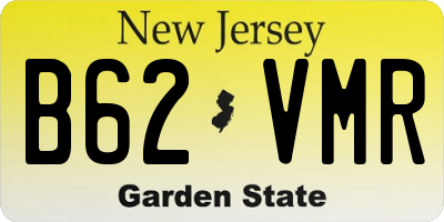 NJ license plate B62VMR
