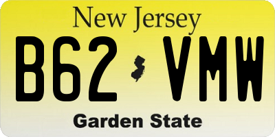 NJ license plate B62VMW