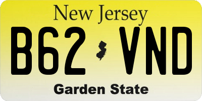 NJ license plate B62VND