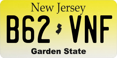 NJ license plate B62VNF