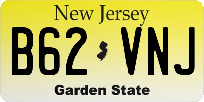 NJ license plate B62VNJ