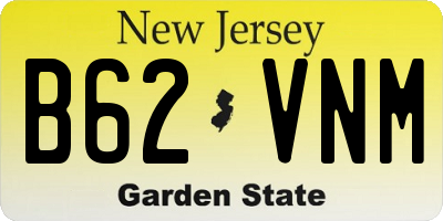 NJ license plate B62VNM