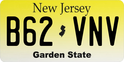 NJ license plate B62VNV