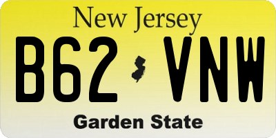 NJ license plate B62VNW