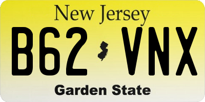 NJ license plate B62VNX