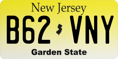 NJ license plate B62VNY