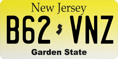 NJ license plate B62VNZ
