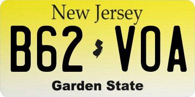NJ license plate B62VOA