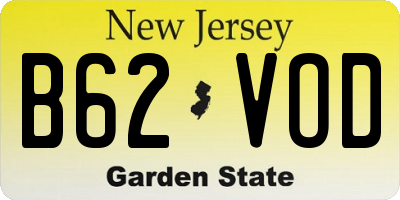 NJ license plate B62VOD