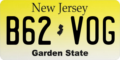 NJ license plate B62VOG