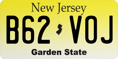 NJ license plate B62VOJ