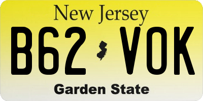 NJ license plate B62VOK