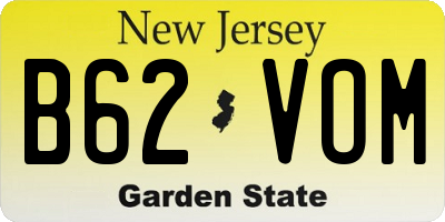 NJ license plate B62VOM