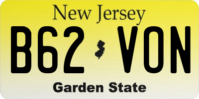 NJ license plate B62VON