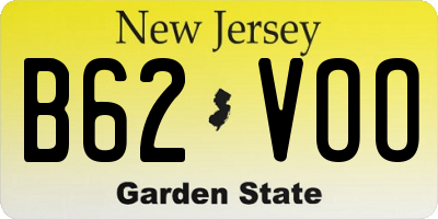NJ license plate B62VOO