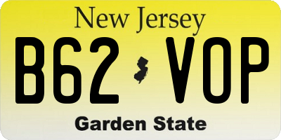 NJ license plate B62VOP