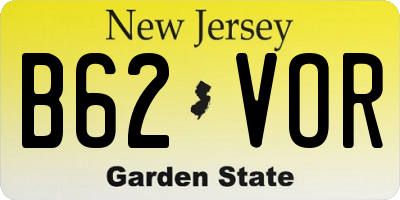 NJ license plate B62VOR