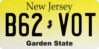 NJ license plate B62VOT