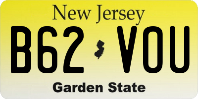 NJ license plate B62VOU