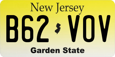 NJ license plate B62VOV