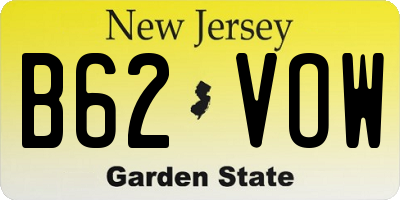 NJ license plate B62VOW
