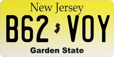 NJ license plate B62VOY