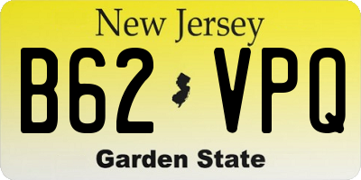 NJ license plate B62VPQ