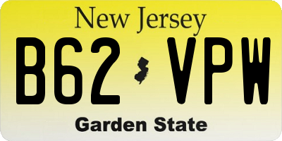 NJ license plate B62VPW